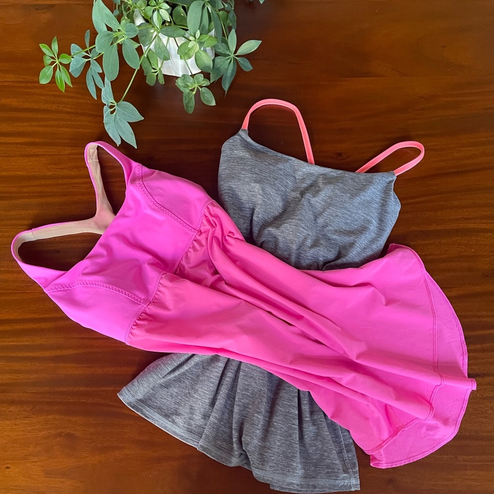 lululemon athletica Pink and Gray Tank Tops